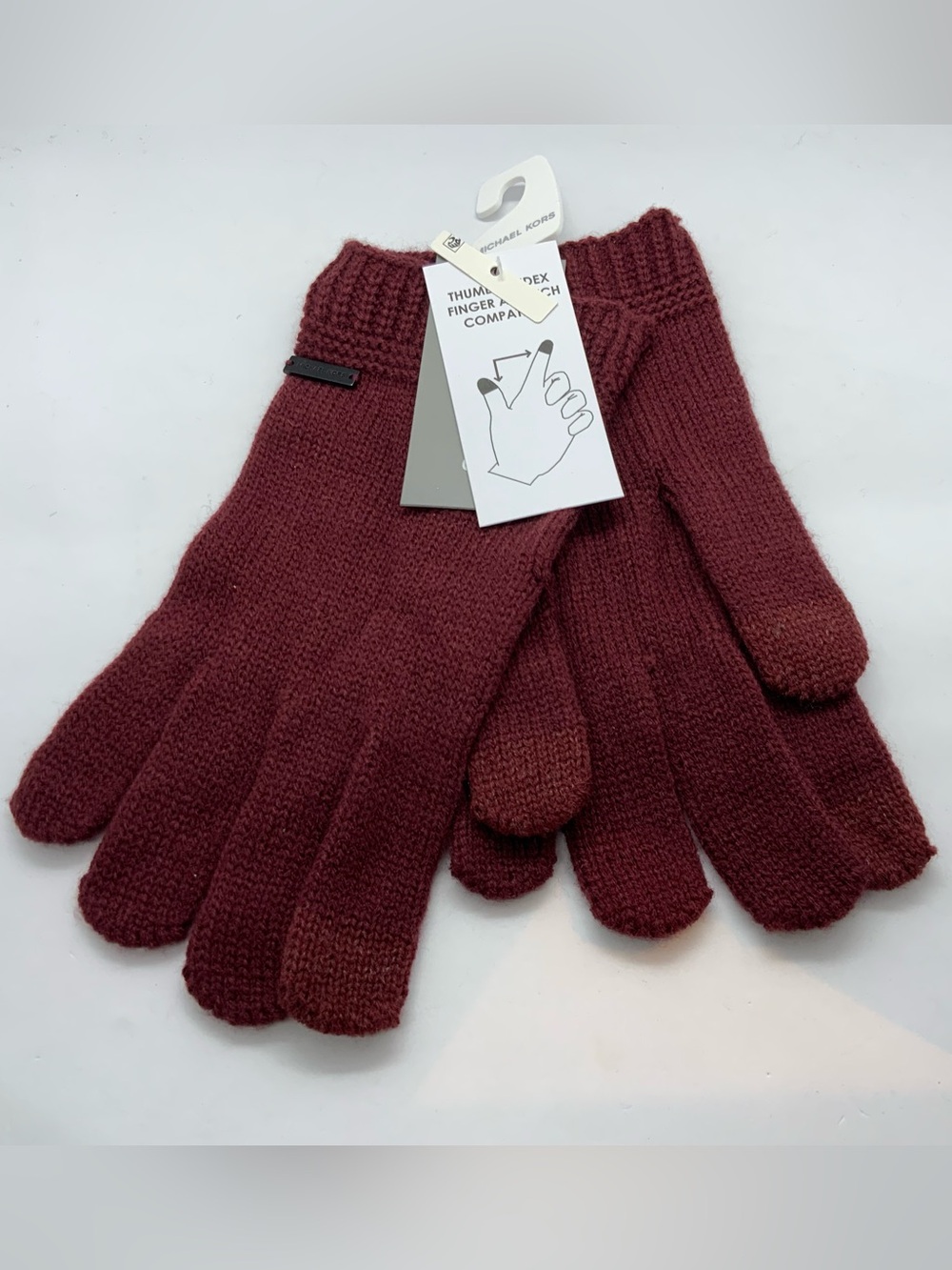 Michael Kors Men's Maroon Knit Touchscreen Gloves
